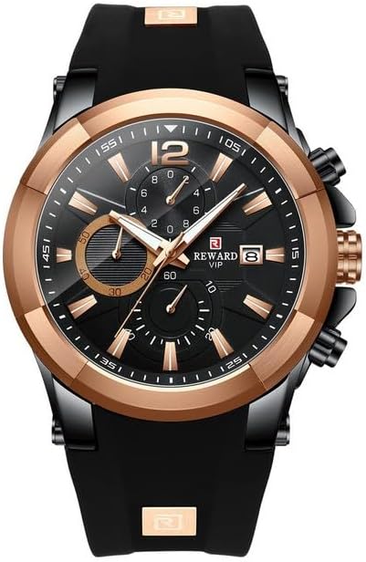 Black & Rose Gold Chronograph Luxury Anti-Scratch Luminous, High Quality | Best for Gift