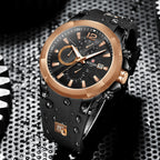 Black & Rose Gold Chronograph Luxury Anti-Scratch Luminous, High Quality | Best for Gift