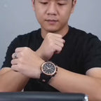 Black & Rose Gold Chronograph Luxury Anti-Scratch Luminous, High Quality | Best for Gift